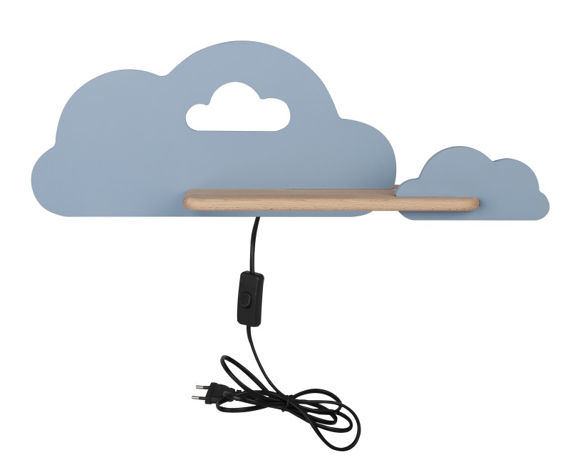 CLOUD LAMPA KINKIET ŚCIENNY 5W LED IQ KIDS Z PRZEWODEM Z WŁ. I WTYCZKĄ NIEBIESKI 21-75710