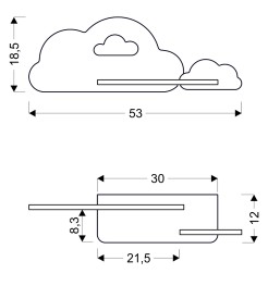 CLOUD LAMPA KINKIET ŚCIENNY 5W LED IQ KIDS Z PRZEWODEM Z WŁ. I WTYCZKĄ NIEBIESKI 21-75710