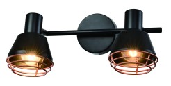 NERIA LAMPA SUFITOWA LISTWA CZARNY 2X40W E14 KLOSZ ZŁOTY 92-81780