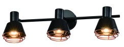 NERIA LAMPA SUFITOWA LISTWA CZARNY 3X40W E14 KLOSZ ZŁOTY 93-82572