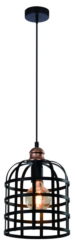 SOLETO LAMPA WISZĄCA ZŁOTY 1X40W E27 KLOSZ CZARNY 31-78452