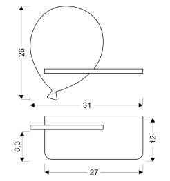 BALOON LAMPA KINKIET 4W LED 4000K IQ KIDS ZŁOTY 21-84767