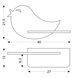 BIRD LAMPA KINKIET 5W LED 4000K IQ KIDS Z PRZEWODEM Z WŁ. I WTYCZKĄ RÓŻOWY 21-85054