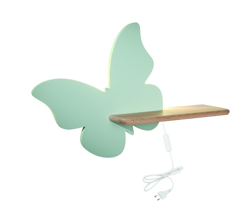 BUTTERFLY LAMPA KINKIET 5W LED 4000K IQ KIDS Z PRZEWODEM Z WŁ. I WTYCZKĄ MIĘTOWY 21-85160