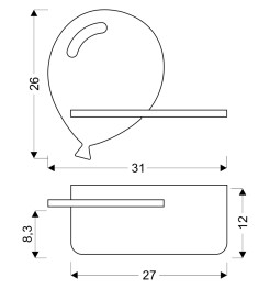 BALOON LAMPA KINKIET 4W LED 4000K Z OTWOREM IQ KIDS NIEBIESKI 21-84750