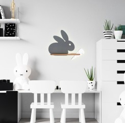 RABIT LAMPA KINKIET 4W LED 4000K IQ KIDS SZARY+BIAŁY 21-84743