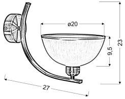 LAMPA MANDARIN KINKIET 1X60W E27 KLOSZ Z PASKIEM CIEMNA PATYNA 21-47557