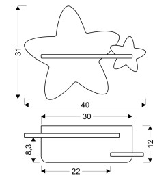 LAMPA STAR KINKIET ŚCIENNY 5W LED IQ KIDS 21-75611