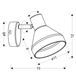 LAMPA GREGORY KINKIET CZARNY BRĄZ 1X40W E14 KLOSZ DYMIONY 21-76724