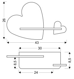 HEART LAMPA KINKIET 5W LED IQ KIDS Z PRZEWODEM Z WŁ. I WTYCZKĄ RÓŻOWY+BIAŁY 21-84552