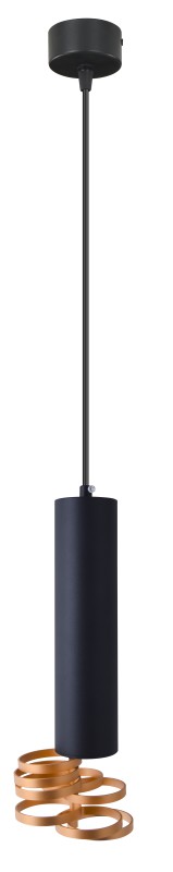 LAMPA WISZĄCA TUBA 1X25W GU10 7/30 ZŁOTY+CZARNY 31-77899