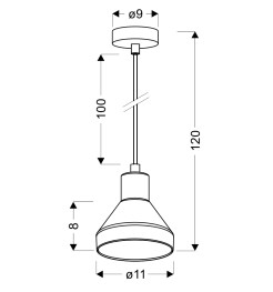 LAMPA WISZĄCA GREGORY CZARNY BRĄZ 1X40W E14 KLOSZ DYMIONY 31-78391