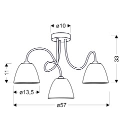 ELF LAMPA SUFITOWA 3X40W E14 CHROM 33-72580