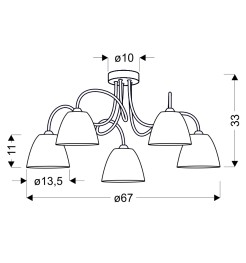 ELF LAMPA SUFITOWA 5X40W E14 CHROM 35-72603