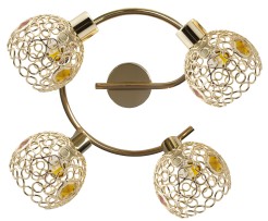 LAMPA ARON SPIRALA 4X40W G9 MOSIĄDZ KRYSZTAŁ BURSZTYN 98-00149