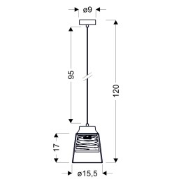 FRESNO LAMPA WISZĄCA CZARNY 1X60W E27 KLOSZ BEZBARWNY 31-78384