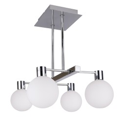 MALDUS LAMPA WISZĄCA CHROMOWY SZTYCA 4X40W G9 KLOSZ BIAŁY 34-01467