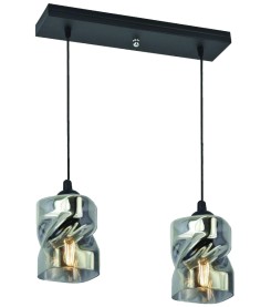 FELIS LAMPA WISZĄCA CZARNY 2X60W E27 KLOSZ DYMIONY 32-00132