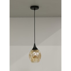 ASPA LAMPA WISZĄCA CZARNY 1X40W E27 KLOSZ BRĄZOWY 31-00583