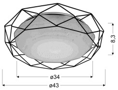 LAMPA PLAFON SVEN 43 24W LED 4000K CHROM 98-73211