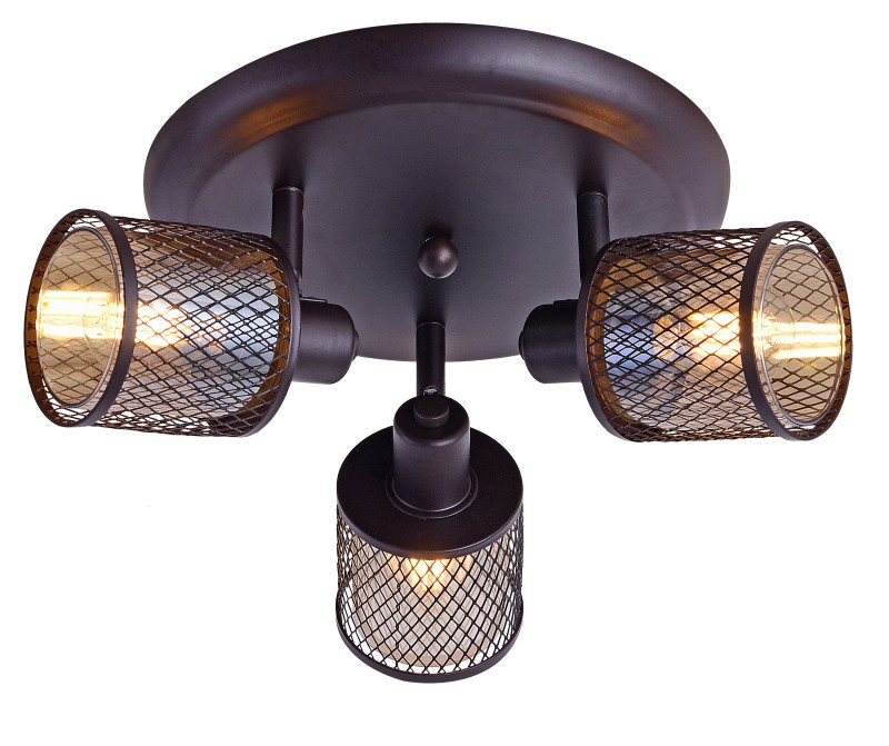 LAMPA SUFITOWA CANABERA PLAFON KAWOWE ZŁOTO 3X40W E14 KLOSZ BURSZTYNOWY 98-83098