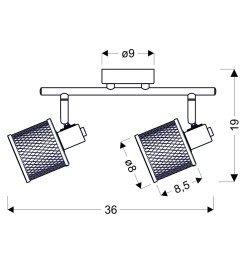 LAMPA SUFITOWA CANABERA KAWOWE ZŁOTO 2X40W E14 KLOSZ BURSZTYNOWY 92-81766