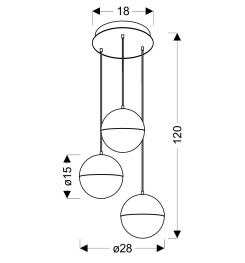 FURNI LAMPA WISZĄCA TALERZ 3X5W LED ZŁOTY 4000K APETI A0031-331