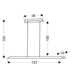 KALAMOS LAMPA WISZĄCA 123X12 30W LED CZARNY 4000K APETI A0034-310