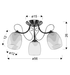 AMBA LAMPA SUFITOWA 3X40W E27 BIAŁY 33-78025