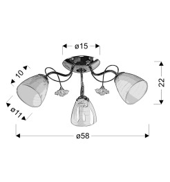 ARIAM LAMPA SUFITOWA 3X40W E27 BIAŁY 33-78018