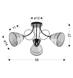 ELOTTE LAMPA SUFITOWA 3X40W E27 BIAŁY 33-77974