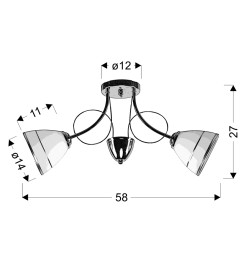 ELOTTE LAMPA SUFITOWA 2X40W E27 BIAŁY 32-78667