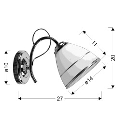 ELOTTE LAMPA KINKIET 1X40W E27 BIAŁY 21-75390