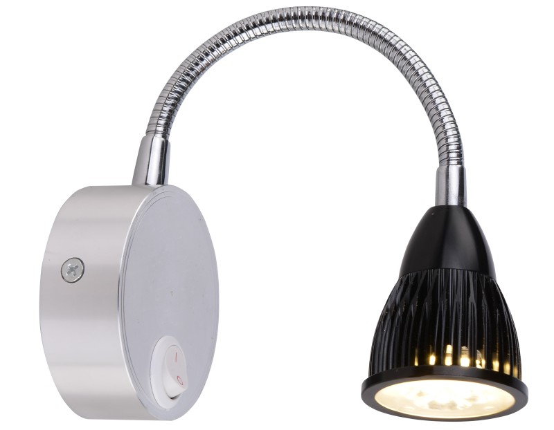 DINO KINKIET 3W LED CHROM/ALUMINIUM CZARNY 21-43733