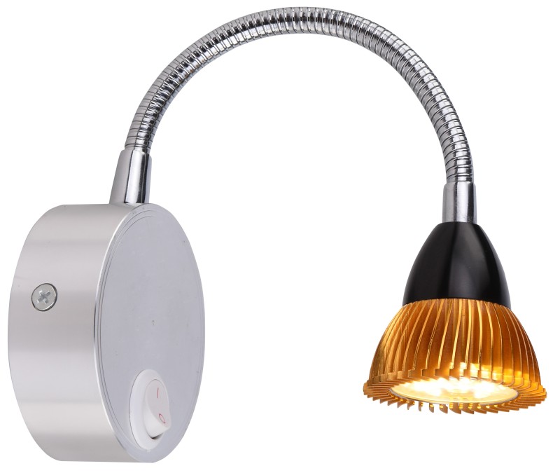 DINO KINKIET 3W LED CHROM/ALUMINIUM ZŁOTY 21-43740