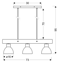 VARIO LAMPA WISZĄCA 3X60W E27 CZARNY 33-73471