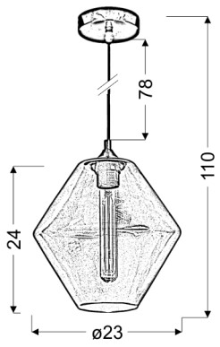 LAMPA WISZĄCA BREMEN 20 1X60W E27 KLOSZ POMARAŃCZOWY 31-36223-Z