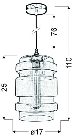 LAMPA WISZĄCA DECORADO 18 1X60W E27 KLOSZ BURSZTYNOWY 31-36643-Z