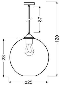 LAMPA WISZĄCA EDISON 25 1X60W E27 BURSZTYNOWY 31-21397-Z