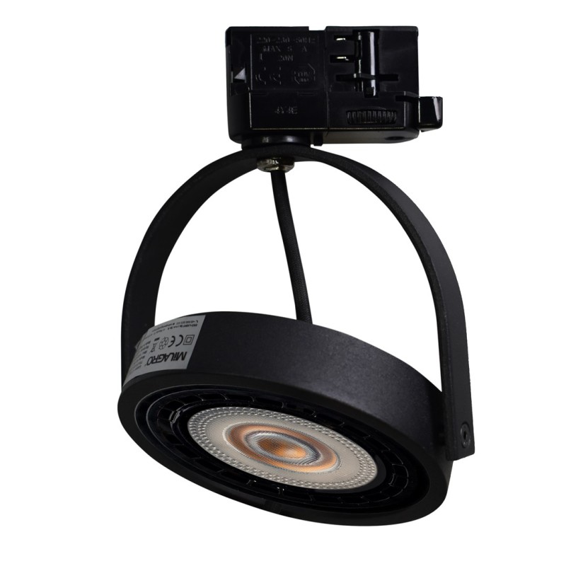 LUGAR BLACK track light 1xAR111 GU10 - 3 Circuit ML7057