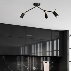 Lampa sufitowa IRIS Black/Gold 3x mini GU10 MLP7270