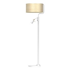 Lampa podłogowa MARSHALL WHITE / RATTAN 1xE27 + 1x mini GU10 MLP7492
