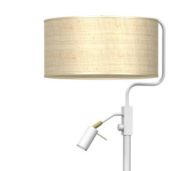 Lampa podłogowa MARSHALL WHITE / RATTAN 1xE27 + 1x mini GU10 MLP7492