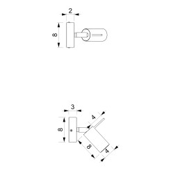 Kinkiet PRESTON BLACK/CHROME 1x mini GU10 MLP7618