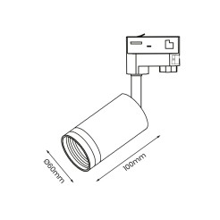 Pipe Ring Track Spot Light White 1xGU10 - 3 Circuit ML7670