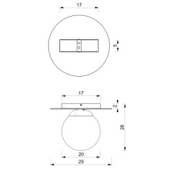 Lampa sufitowa PLATO 1xE14 25cm MLP7969