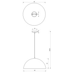 Lampa wisząca BETA BLACK/GOLD 1xE27 45cm MLP7973