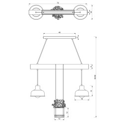 Lampa wisząca FLORA 2xE27 MLP7985