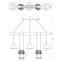 Lampa wisząca FLORA 3xE27 MLP7986