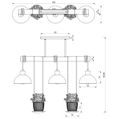 Lampa wisząca PIANTA 3xE27 MLP7999